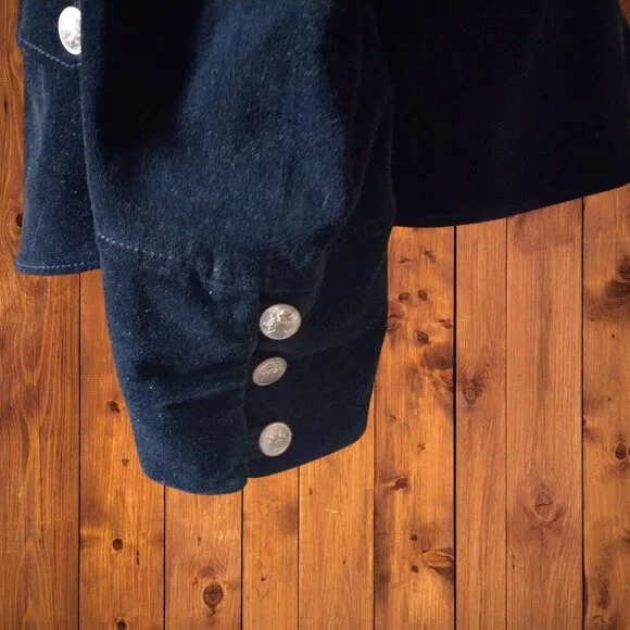 Marina Rinaldi Sport Black Long Sleeve Military Style Button Blazer Large - Picture 5 of 7